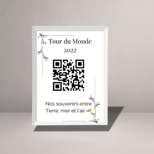 Cadre Souvenir avec bordure - Tour du Monde